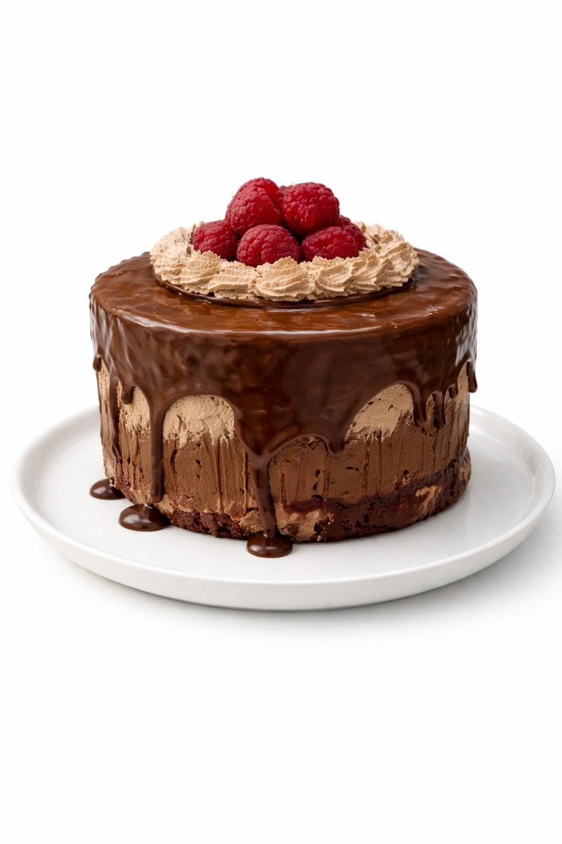 Torta Chocolate Frambuesa Sin Azúcar - Sin gluten - Sin lactosa.