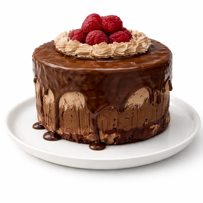 Torta Chocolate Frambuesa Sin Azúcar - Sin gluten - Sin lactosa.