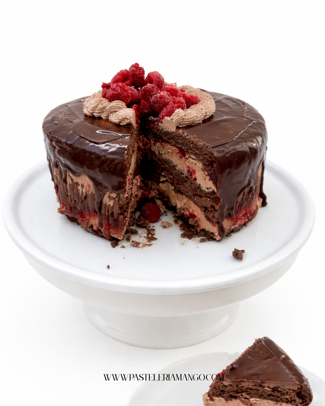 Torta Chocolate Frambuesa Sin Azúcar - Sin gluten - Sin lactosa. - Imagen 4