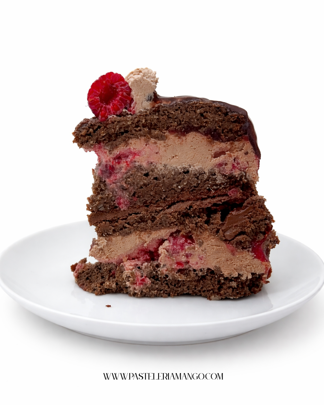 Torta Chocolate Frambuesa Sin Azúcar - Sin gluten - Sin lactosa. - Imagen 3